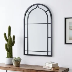 Kirkland's Home Gray Metal Arched Mirror- Decorative Mirrors