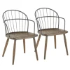 Kirkland's Home Gray Metal Spindle Back Dining Chairs, Set Of 2- Dining Chairs