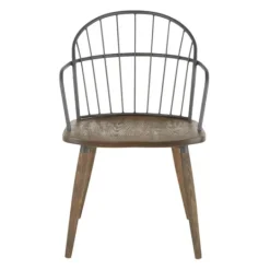 Kirkland's Home Gray Metal Spindle Back Dining Chairs, Set Of 2- Dining Chairs