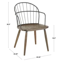 Kirkland's Home Gray Metal Spindle Back Dining Chairs, Set Of 2- Dining Chairs