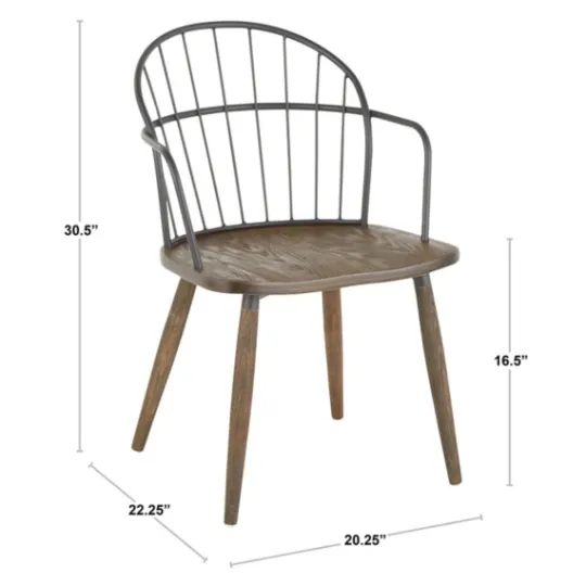 Kirkland's Home Gray Metal Spindle Back Dining Chairs, Set Of 2- Dining Chairs