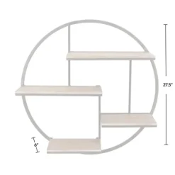 Kirkland's Home Gray Metal 4-Tier Circular Wall Shelf- Shelves