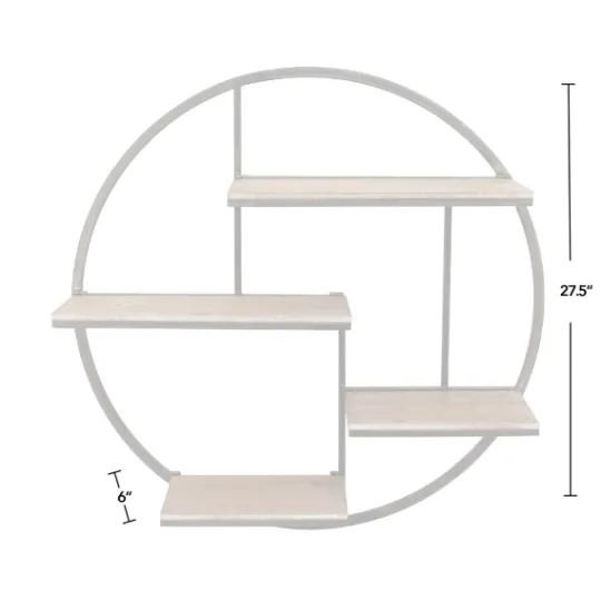 Kirkland's Home Gray Metal 4-Tier Circular Wall Shelf- Shelves