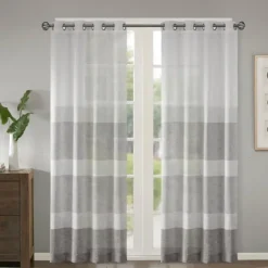 Kirkland's Home Gray Modern Stripes Curtain Panel, 84 In.- Curtains & Drapes