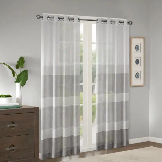 Kirkland's Home Gray Modern Stripes Curtain Panel, 84 In.- Curtains & Drapes