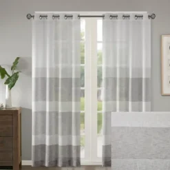 Kirkland's Home Gray Modern Stripes Curtain Panel, 84 In.- Curtains & Drapes