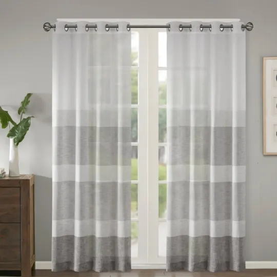 Kirkland's Home Gray Modern Stripes Curtain Panel, 95 In.- Curtains & Drapes