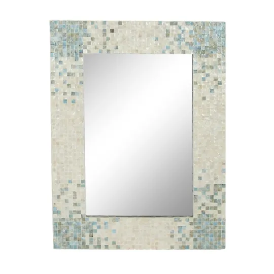 Kirkland's Home Gray Mother Of Pearl Shell Frame Wall Mirror- Decorative Mirrors
