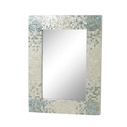 Kirkland's Home Gray Mother Of Pearl Shell Frame Wall Mirror- Decorative Mirrors
