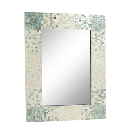 Kirkland's Home Gray Mother Of Pearl Shell Frame Wall Mirror- Decorative Mirrors