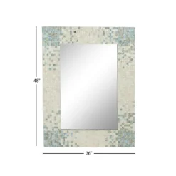 Kirkland's Home Gray Mother Of Pearl Shell Frame Wall Mirror- Decorative Mirrors
