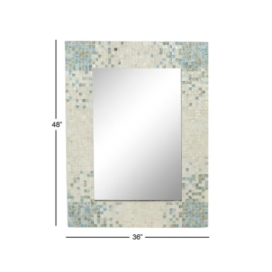 Kirkland's Home Gray Mother Of Pearl Shell Frame Wall Mirror- Decorative Mirrors