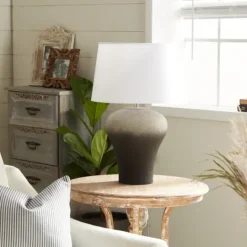 Kirkland's Home Gray Ombre Ceramic Table Lamp- Table Lamps
