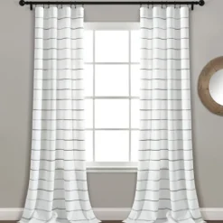 Kirkland's Home Gray Ombre Stripe Curtain Panel Set, 95 In.- Curtains & Drapes