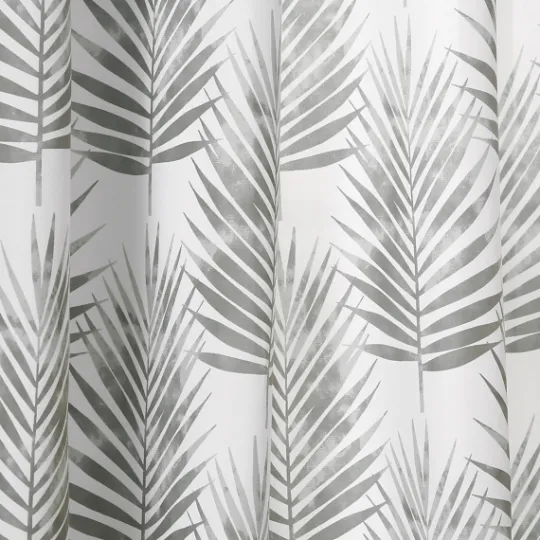 Kirkland's Home Gray Palm Leaves Curtain Panel Set, 84 In.- Curtains & Drapes
