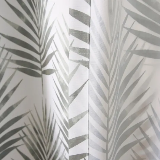Kirkland's Home Gray Palm Leaves Curtain Panel Set, 84 In.- Curtains & Drapes