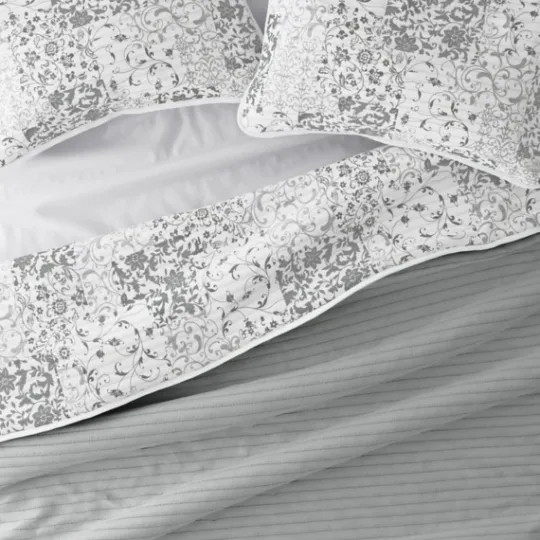 Kirkland's Home Gray Patchwork Reversible 2-Pc. Twin Quilt Set- Quilts