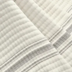 Kirkland's Home Gray Pick Stitch Stripe Decorative Throw- Blankets & Throws
