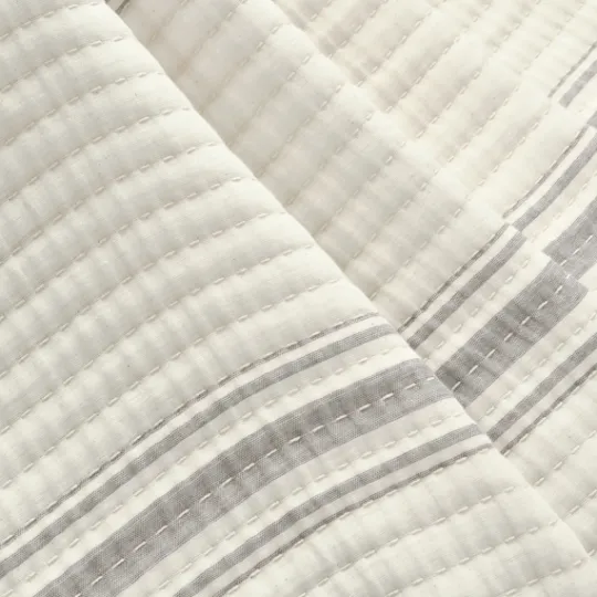 Kirkland's Home Gray Pick Stitch Stripe Decorative Throw- Blankets & Throws