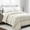 Kirkland's Home Gray Pick Stitch Stripe King Quilt- Quilts