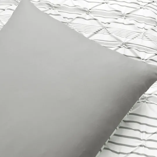 Kirkland's Home Gray Pintuck Stripe Full/Queen 5-Pc. Comforter Set- Comforters
