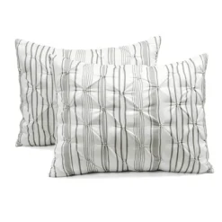 Kirkland's Home Gray Pintuck Stripe Full/Queen 5-Pc. Comforter Set- Comforters