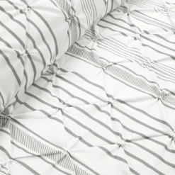 Kirkland's Home Gray Pintuck Stripe King 5-Pc. Comforter Set- Comforters