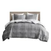 Kirkland's Home Gray Plaid Dayton 3-Pc. Full/Queen Comforter Set- Comforters