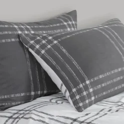 Kirkland's Home Gray Plaid Dayton 3-Pc. Full/Queen Comforter Set- Comforters