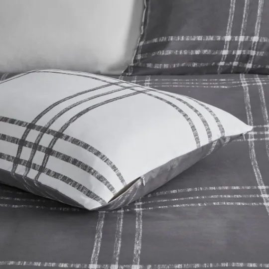 Kirkland's Home Gray Plaid Dayton 3-Pc. King Comforter Set- Comforters