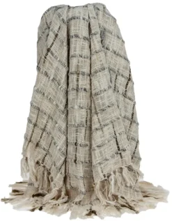 Kirkland's Home Gray Primitive Squares Handloomed Throw Blanket- Blankets & Throws