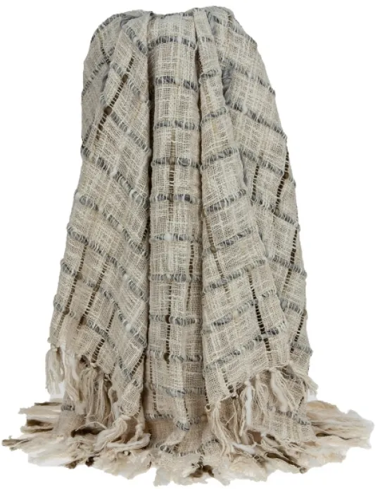 Kirkland's Home Gray Primitive Squares Handloomed Throw Blanket- Blankets & Throws