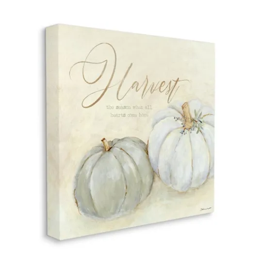 Kirkland's Home Gray Pumpkins Autumn Harvest Canvas Art Print- Wall Quotes & Signs