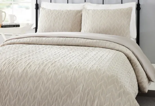 Kirkland's Home Gray Raised Chevron 3-Pc. King Duvet Set- Duvets