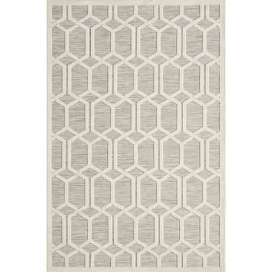 Kirkland's Home Gray Raised Honeycomb Indoor/Outdoor Area Rug, 7X9- Outdoor Rugs