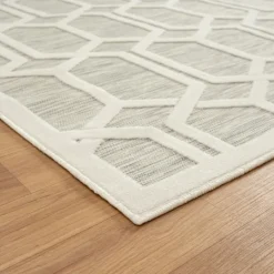 Kirkland's Home Gray Raised Honeycomb Indoor/Outdoor Area Rug, 7X9- Outdoor Rugs
