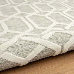 Kirkland's Home Gray Raised Honeycomb Indoor/Outdoor Area Rug, 7X9- Outdoor Rugs