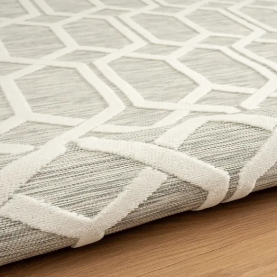 Kirkland's Home Gray Raised Honeycomb Indoor/Outdoor Area Rug, 7X9- Outdoor Rugs
