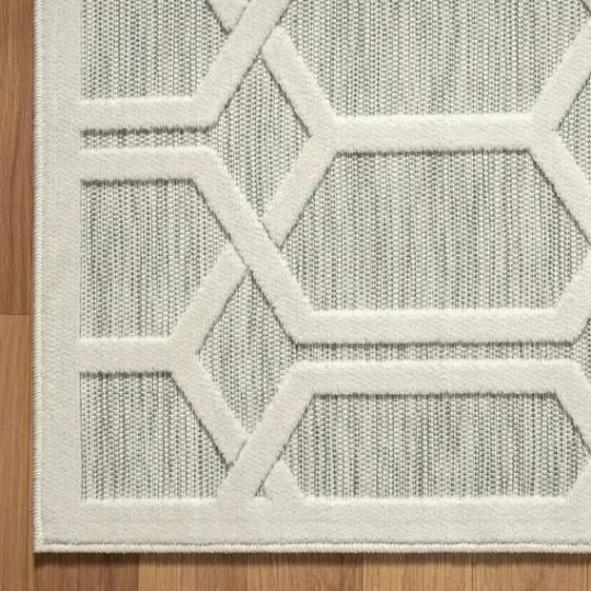 Kirkland's Home Gray Raised Honeycomb Indoor/Outdoor Area Rug, 7X9- Outdoor Rugs