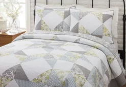 Kirkland's Home Gray Reine-Marie Full/Queen 3-Pc. Quilt Set- Quilts