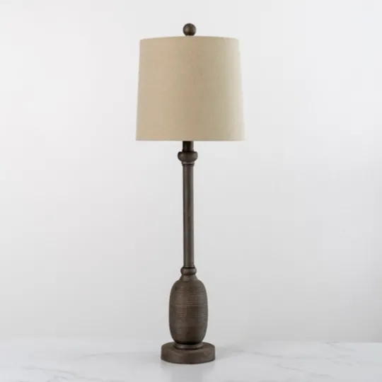 Kirkland's Home Gray Resin Base Buffet Lamp- Buffet Lamps