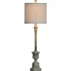 Kirkland's Home Gray Resin Painted Distressed Buffet Lamp- Buffet Lamps