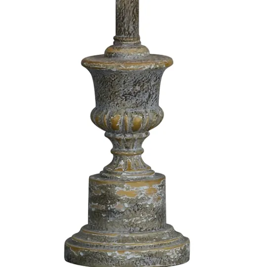 Kirkland's Home Gray Resin Painted Distressed Buffet Lamp- Buffet Lamps