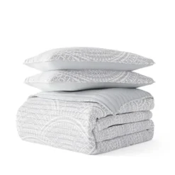 Kirkland's Home Gray Scalloped Reversible 2-Pc. Twin Quilt Set- Quilts