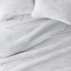 Kirkland's Home Gray Scalloped Reversible 2-Pc. Twin Quilt Set- Quilts