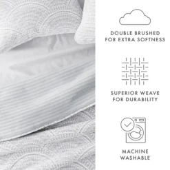 Kirkland's Home Gray Scalloped Reversible 2-Pc. Twin Quilt Set- Quilts