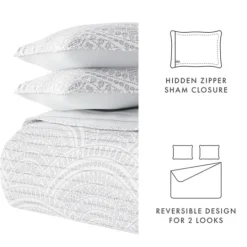 Kirkland's Home Gray Scalloped Reversible 2-Pc. Twin Quilt Set- Quilts