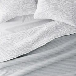 Kirkland's Home Gray Scalloped Reversible 3-Pc. King Quilt Set- Quilts