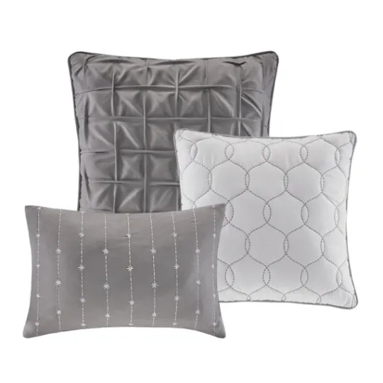 Kirkland's Home Gray Seersucker 7-Pc. King Comforter Set- Comforters