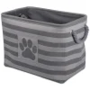 Kirkland's Home Gray Stripes And Paw Basket With Handles- Baskets & Boxes
